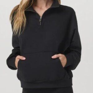 Vuori Granite Half-Zip in Black, Size Small